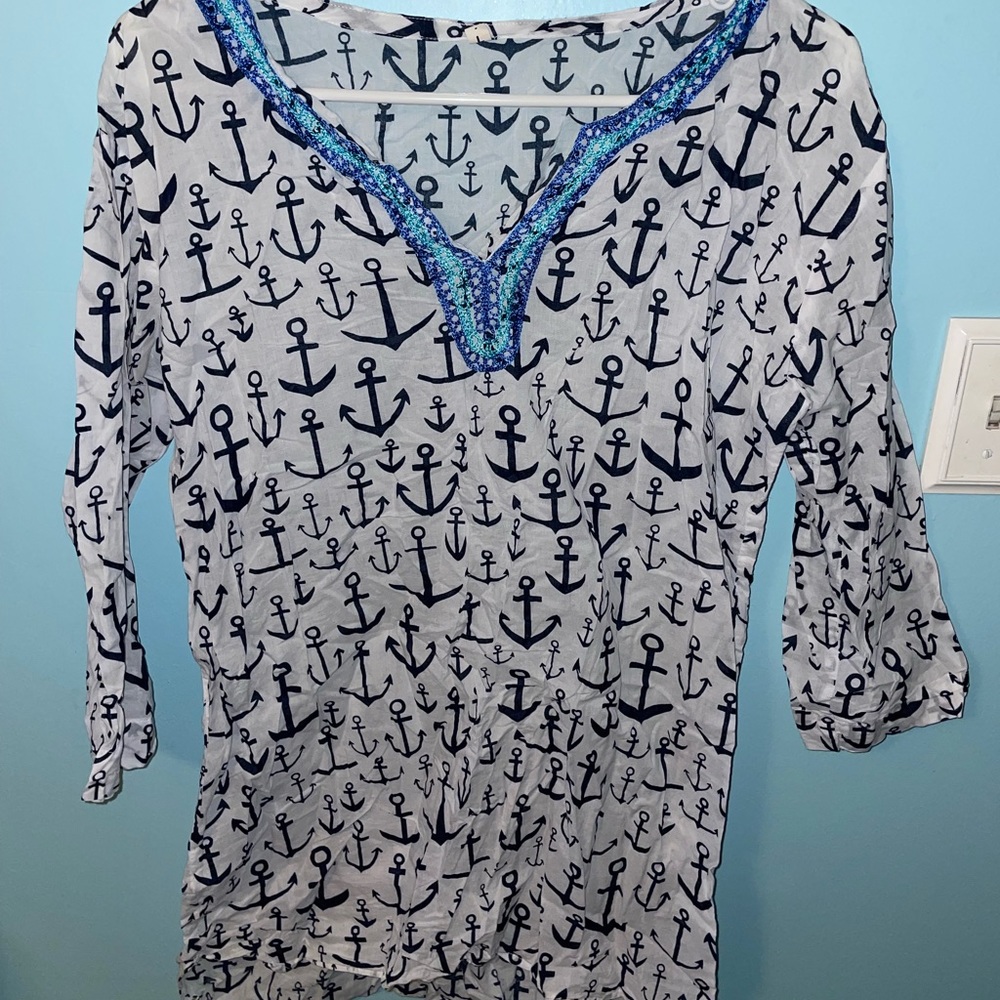 💙 Shein- Bathing Suit Cover Up Mini Dress Size Large